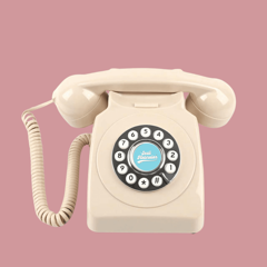 Bej Klasik Retro Telefon görsel 1