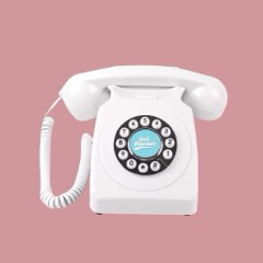 Beyaz Klasik Retro Telefon görsel 1