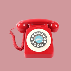 Kırmızı Klasik Retro Telefon görsel 1