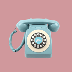 Mavi Klasik Retro Telefon görsel 1