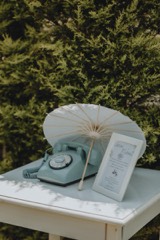 Mavi Klasik Retro Telefon görsel 3