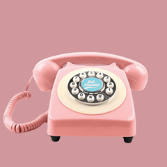 Pembe Klasik Retro Telefon görsel 1