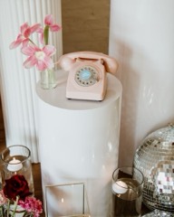 Pembe Klasik Retro Telefon görsel 4
