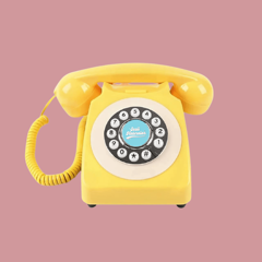 Sarı Klasik Retro Telefon görsel 1