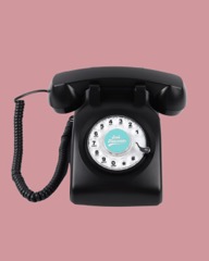 Siyah Klasik Retro Telefon görsel 1