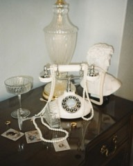 Vintage Beyaz Telefon görsel 12